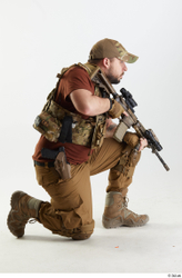 Whole Body Weapons-Rifle Man Pose with machine rifle White Army Athletic Bearded Studio photo references